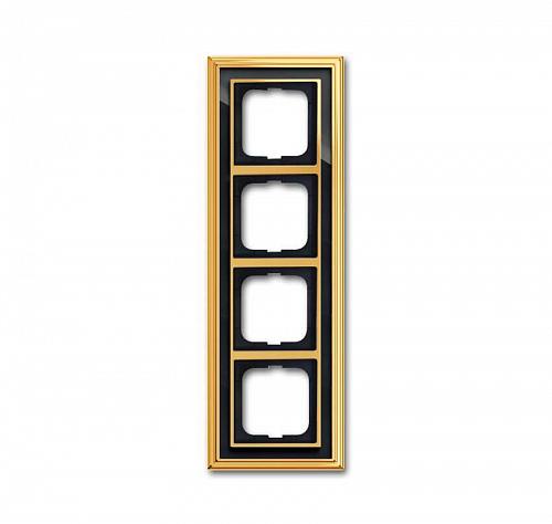Рамка 4-постовая ABB Dynasty латунь полированная/черное стекло 2CKA001754A4568