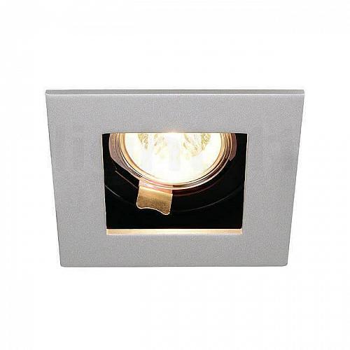 Светильник встраиваемый Indi Rec 1S серебристый / черный 112444