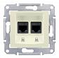 Розетка компьютерная 2хRJ45 Schneider Electric Sedna STP SDN4600147 - фото №1