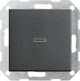 Переключатель кнопочный одноклавишный Gira System 55 с подсветкой 10A 250V антрацит 013628