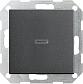 Переключатель кнопочный одноклавишный Gira System 55 с подсветкой 10A 250V антрацит 013628 - фото №1