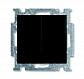 Выключатель двухклавишный ABB Basic55 10A 250V с подсветкой chateau-черный 2CKA001012A2178 - фото №1