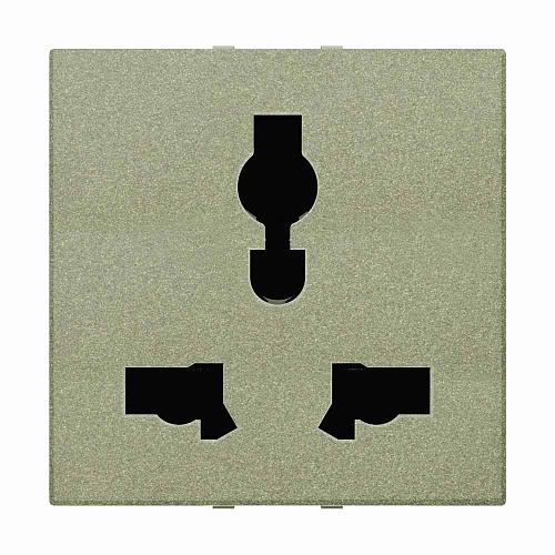 Розетка EU/BS ABB Zenit с/з 13A 230V со шторками винтовой зажим шампань 2CLA223900N1901