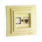 Розетка компьютерная RJ45 Mono Electric Larissa 6 кат крем 103-171705-125 - фото №1