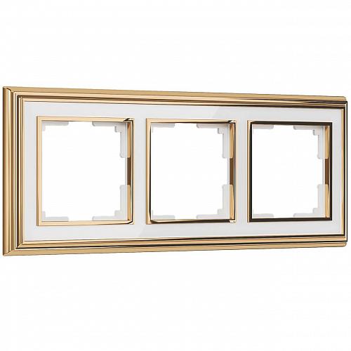 Рамка на 3 поста Werkel Palacio золото/белый W0031329 4690389159206