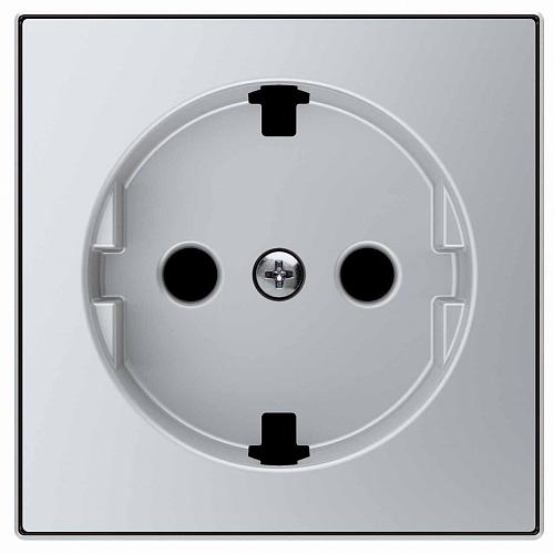 Лицевая панель ABB Sky розетки Schuko с/з серебристый алюминий 2CLA858890A1301
