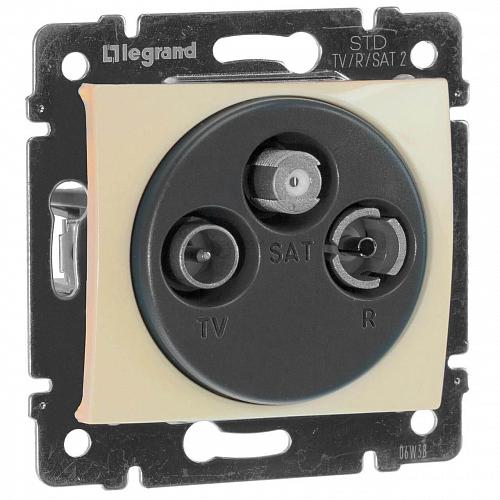 Розетка TV-FM-SAT проходная Legrand Valena слоновая кость 774337