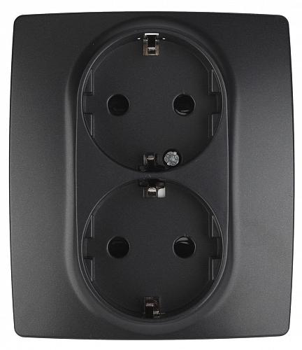 Розетка ЭРА 12 2x2P E Schuko со шторками 16A 250V 12-2104-05 Б0014703