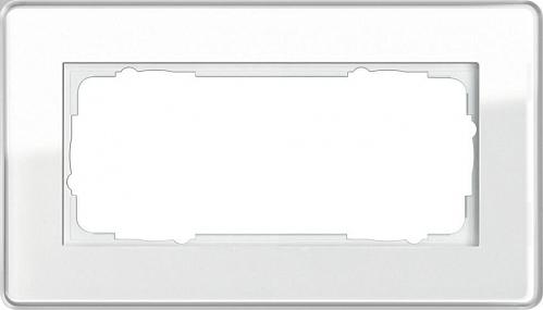 Рамка 2-модульная Gira Esprit C белое стекло 1002512