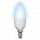Лампа светодиодная (UL-00000689) Uniel E14 6W 4500K матовая LED-C37-6W/NW/E14/FR/DIM PLP01WH - фото №1