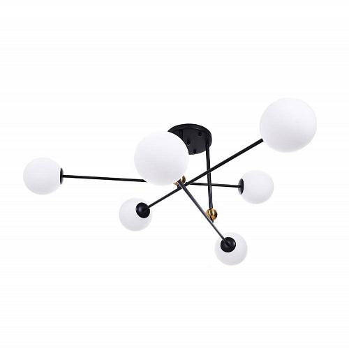 Потолочная люстра Lumina Deco Bersago LDP 8030-6 BK+WT