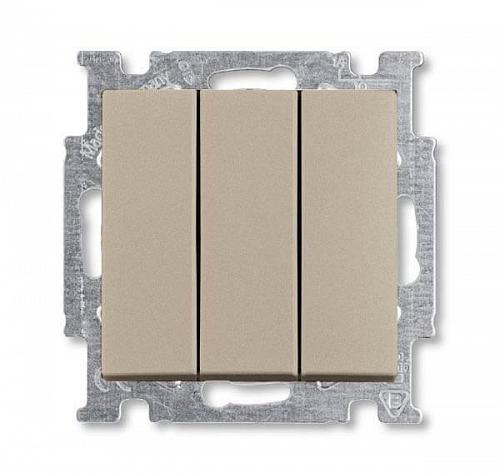 Выключатель трехклавишный ABB Basic55 16A 250V шампань 2CKA001012A2163