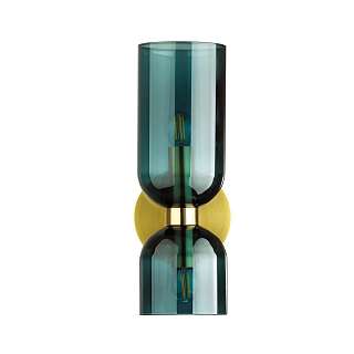 Бра с двумя плафонами изумрудного цвета