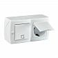 Выключатель - розетка Mono Electric Octans IP20 одноклавишный - 2К+З с крышкой белый 104-010101-183 - фото №1