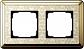 Рамка 2-постовая Gira ClassiX Art латунь/кремовый 0212673 - фото №1