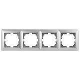 Рамка 4-постовая ЭРА Intro Solo серебро 4-504-03 Б0043426
