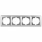 Рамка 4-постовая ЭРА Intro Solo серебро 4-504-03 Б0043426 - фото №1