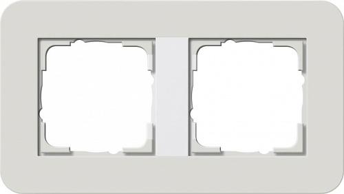 Рамка 2-постовая Gira E3 светло-серый/белый глянцевый 0212411