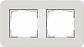 Рамка 2-постовая Gira E3 светло-серый/белый глянцевый 0212411 - фото №1