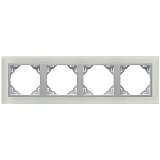 Рамка 4-постовая Efapel Logus 90 Crystal стекло/алюминий 90940 TCA