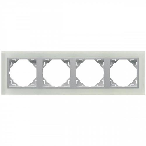 Рамка 4-постовая Efapel Logus 90 Crystal стекло/алюминий 90940 TCA