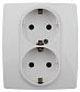 Розетка ЭРА 12 2x2P E Schuko со шторками 16A 250V 12-2104-01 Б0014699 - фото №1