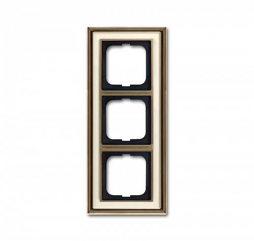 Рамка 3-постовая ABB Dynasty латунь античная/белое стекло 2CKA001754A4582