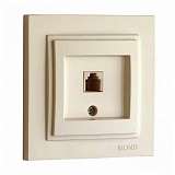 Розетка телефонная RJ11 Mono Electric Despina 3 кат крем 102-170005-124