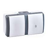 Выключатель Mono Electric Octans IP54 одноклавишный - одноклавишный проходной бело-серый 154-020001-196