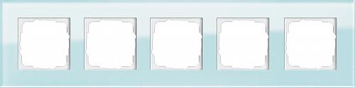 Рамка 5-постовая Gira Esprit салатовое стекло 021518
