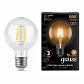 Лампа светодиодная филаментная Gauss E27 6W 2700K прозрачная 105802106 - фото №1