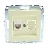 Розетка компьютерная RJ45 Mono Electric Despina/ Larissa 6 кат крем 500-001705-125