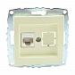 Розетка компьютерная RJ45 Mono Electric Despina/ Larissa 6 кат крем 500-001705-125 - фото №1