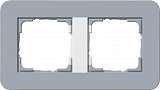Рамка 2-постовая Gira E3 серо-голубой/белый глянцевый 0212414
