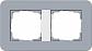 Рамка 2-постовая Gira E3 серо-голубой/белый глянцевый 0212414 - фото №1