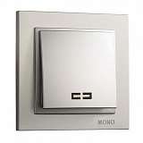 Выключатель Mono Electric Despina одноклавишный с подсветкой серебро 102-212125-101