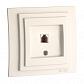 Розетка телефонная RJ11 Mono Electric Larissa 3 кат слоновая кость 103-010105-124 - фото №1