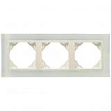 Рамка 3-постовая Efapel Logus 90 Crystal стекло/жемчуг 90930 TCP