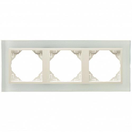 Рамка 3-постовая Efapel Logus 90 Crystal стекло/жемчуг 90930 TCP