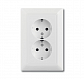 Розетка двойная ABB Basic55 Schuko с/з 16A 250V со шторками безвинтовой зажим альпийский белый 2CKA002021A0378 - фото №1
