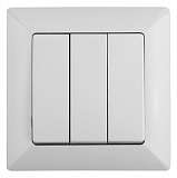 Выключатель трехклавишный ЭРА Intro Solo 10A 250V белый 4-106-01 Б0043298