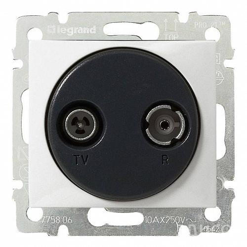 Розетка TV-R оконечная Legrand Valena белая 774433