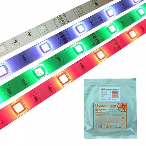 Светодиодная влагозащищенная лента Volpe (UL-00000900) 7,2W/m 30LED/m 5050SMD RGB 5M ULS-Q214 5050-30LED/m-10mm-IP65-DC12V-7,2W/m-5M-RGB
