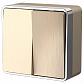 Выключатель двухклавишный влагозащищенный Werkel Gallant шампань рифленый WL15-03-02 4690389129674 - фото №1