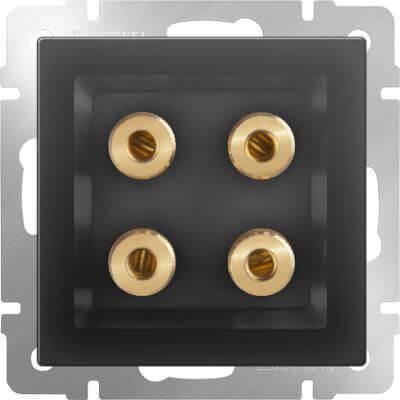 Акустическая розетка Werkel х4 черный матовый WL08-AUDIOx4 4690389063725