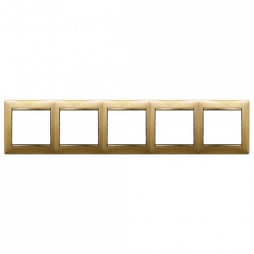 Рамка 5-постовая Legrand Valena матовое золото 770305