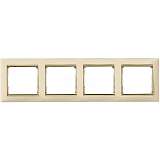 Рамка 4-постовая Legrand Valena слоновая кость/золотой штрих 774154