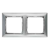 Рамка 2-постовая Legrand Valena алюминий матовый 770332