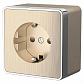 Розетка с заземлением и шторками Werkel Gallant шампань рифленый WL15-02-02 4690389129636 - фото №1