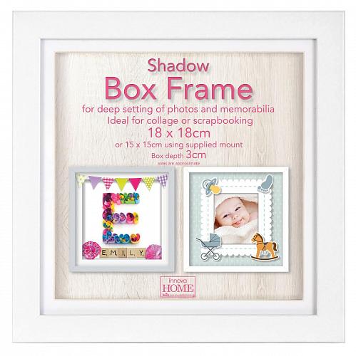 Фоторамка Innova PI09904 Ф/рамка 18*18cm Shadow Box White  (окно 15*15см), белый, МДФ (6/240) Б0046302